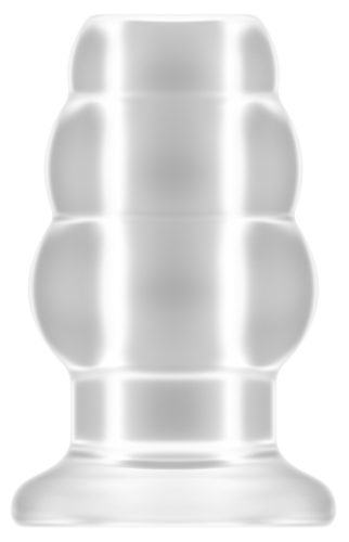 No.50 - közepes méretű üreges anális dugó - áttetsző, 10 cm