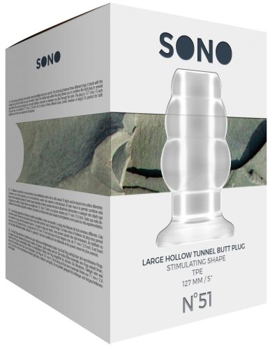 No.51 – nagyméretű, üreges anál dugó, 5 hüvelyk, áttetsző