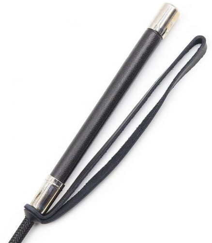 Crop Whip – stílusos bőr korbács 55 cm hosszú