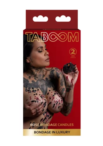Taboom Bondage gyertya szett 2 db fekete és bordó alacsony hőmérsékletű