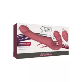   She.E.O Vibrátor pánt nélküli, 10 mód, távirányítós, USB töltés, szilikon 22 cm fekete