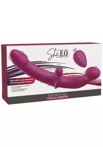 She.E.O Vibrátor Kettős G-pont Rezgés Távirányítós USB töltés 29 cm fekete