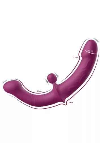 She.E.O Vibrátor Kettős G-pont Rezgés Távirányítós USB töltés 29 cm fekete