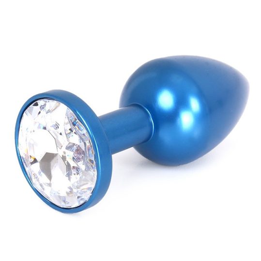 Gem Light – prémium alumínium anális dugó, kék, 6 x 2.8 cm