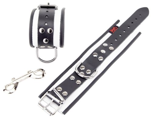 Prémium bőr bilincs – fehér/fekete színben