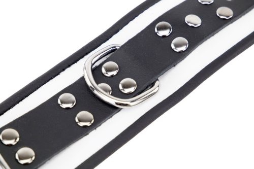 Prémium bőr bilincs – fehér/fekete színben