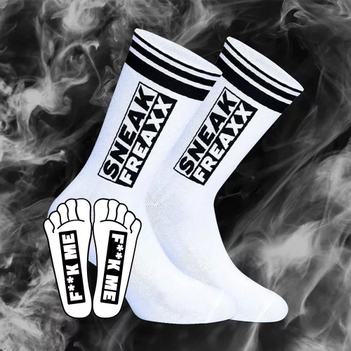 FUCK ME Socks - érzéki fehér-fekete zoknik