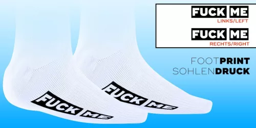 FUCK ME Socks - érzéki fehér-fekete zoknik