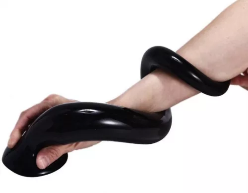 Dildo Tail Flex L – rugalmas fekete dildó 48 cm hosszú