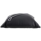 Fekete bőr párna láncokkal 23 x 32 cm, prémium kényelem