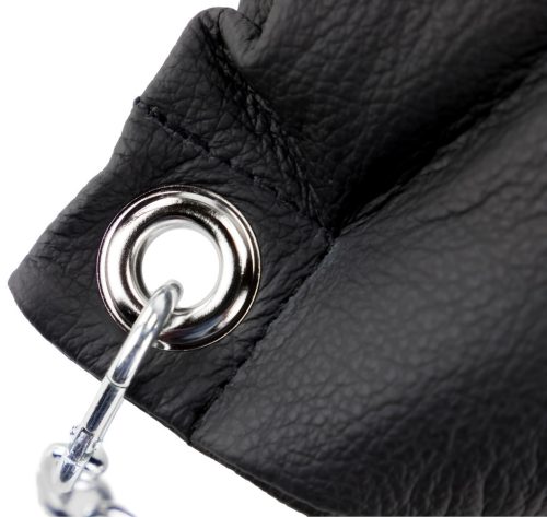 Fekete bőr párna láncokkal 23 x 32 cm, prémium kényelem