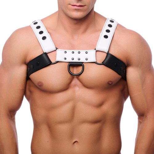 Snap Bőr Hám – Fekete-Fehér Prémium Kiegészítő