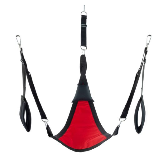 Triangle Fabric Sling - teljes szett, vörös intim kiegészítő