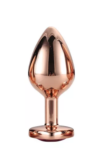 Gleaming Love Anál plug Kővel díszített, kényelmes alumínium közepes aranyrózsa