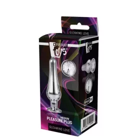   Gleaming Love Anál plug közepes méret alumínium ezüst színű drágakővel