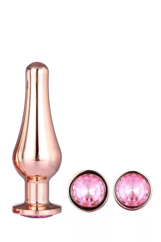 Gleaming Love Anál plug szett fényes kövekkel 9-12,7 cm aranyrózsa