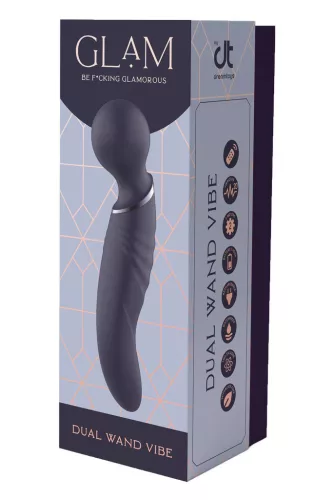 Glam Vibrátor Kettős Végű G-pont Stimuláló - 21,5 cm Fekete