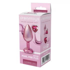   Gleaming Love Anál plug gyöngyházfényű, közepes, rózsaszín drágakővel 8,3 cm