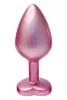 Gleaming Love Anál plug gyöngyházfényű, közepes, rózsaszín drágakővel 8,3 cm