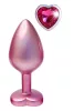 Gleaming Love Anál plug gyöngyházfényű, közepes, rózsaszín drágakővel 8,3 cm