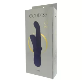   Goddess Vibrátor Duo funkciók kołysania, mozgó golyók 23,5 cm sötétkék arany részletekkel