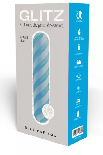 Glitz Vibrátor Erős rezgés, 7 mód, USB-töltés 10,9 cm kék