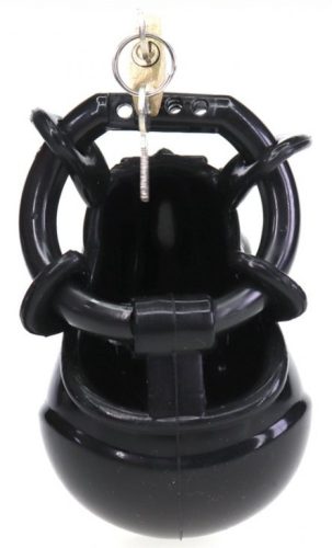 Prémium tojótojás zár - fekete chastity cage 7,7 x 2,8 cm