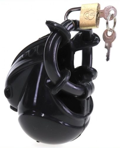 Prémium tojótojás zár - fekete chastity cage 7,7 x 2,8 cm