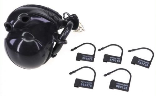 Prémium tojótojás zár - fekete chastity cage 7,7 x 2,8 cm