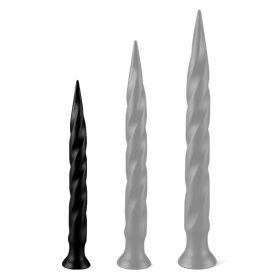 Long Tail Dildo S – fekete prémium dildó 34 x 3,5 cm