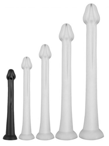 Dildo Whale S – elegáns fekete dildó 38 cm hosszúságban