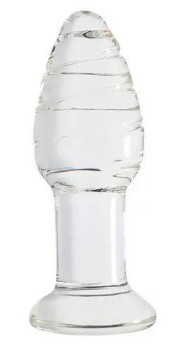 Pino Glass Plug – stílusos üveg anális kényeztető 10,7 cm