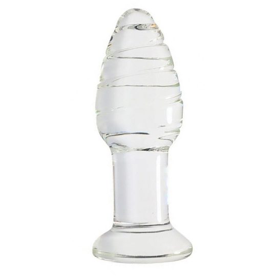 Pino Glass Plug – stílusos üveg anális kényeztető 10,7 cm