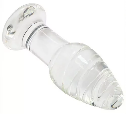 Pino Glass Plug – stílusos üveg anális kényeztető 10,7 cm