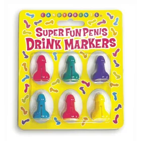 Parti Penis alakú koktéljelölő szett 6 darabos színes