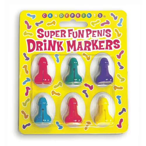 Parti Penis alakú koktéljelölő szett 6 darabos színes