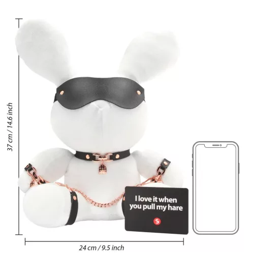Rabbit Bondage bársonyos fehér nyúl kötöző nagy méret