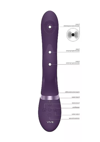 Aimi Vibrátor Rezgő, Többfunkciós, Vízálló 22,3 cm Lila