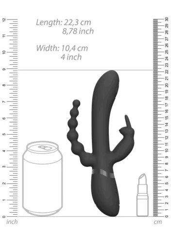 Vive Vibrátor 3 motoros, 10 módos, vízálló, csendes 22 cm fekete