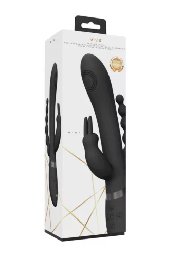 Vive Vibrátor 3 motoros, 10 módos, vízálló, csendes 22 cm fekete