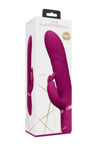 Vive Vibrátor Rezgő és forgó korongok G-pont stimuláló USB-töltés vízálló 15,4 cm fekete