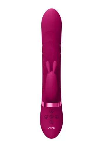 Vive Vibrátor Rezgő és forgó korongok G-pont stimuláló USB-töltés vízálló 15,4 cm fekete