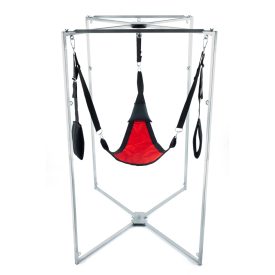   Kit Sling – piros-fekete háromszögű hám szürke kerettel