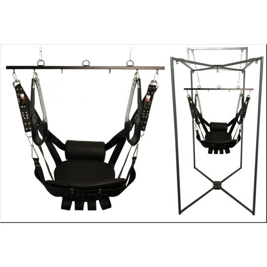 Kit Sling Cuir Deluxe – prémium bőr szexi hinta fekete színben