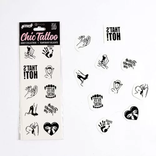 Chic Tattoo ideiglenes tetoválás szett perverz mintákkal 10 darabos
