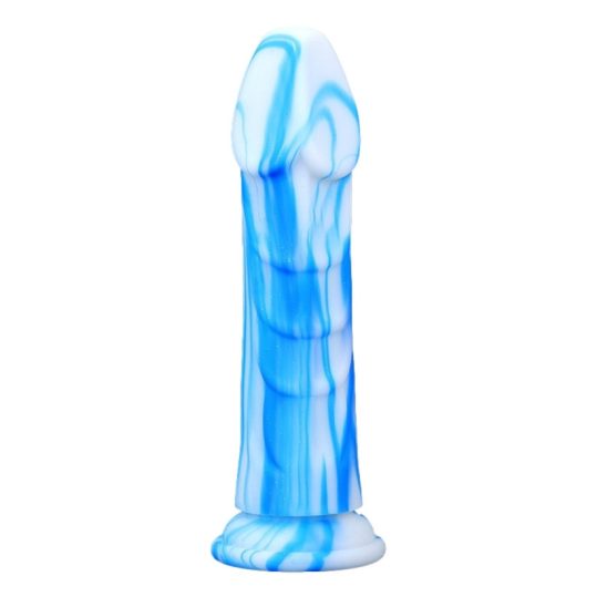 Vipriks – érzéki dildó 18 cm, prémium kék-fehér kivitelben