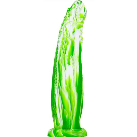 KOAL Dildo – érzéki zöld-fehér intim kényeztető 25 cm