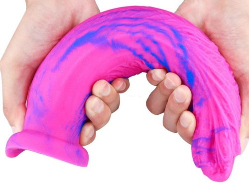 Koal – érzéki dildó, 25x6 cm, rózsaszín-kék