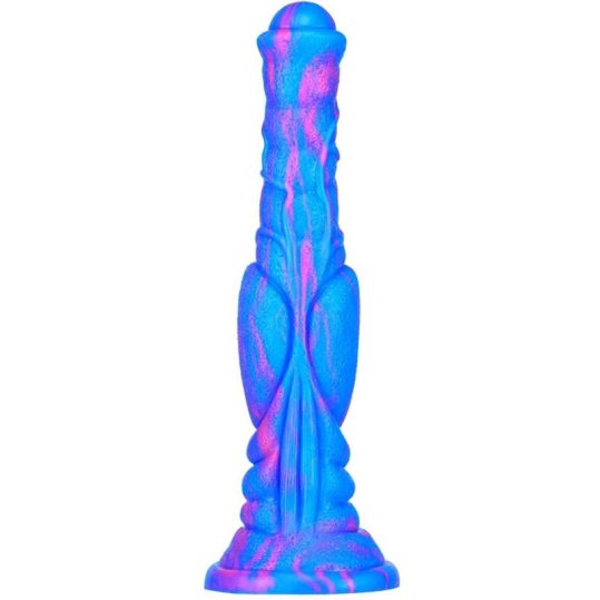Dildo Dog Long – 26 cm-es prémium dildó kék-rózsaszínben