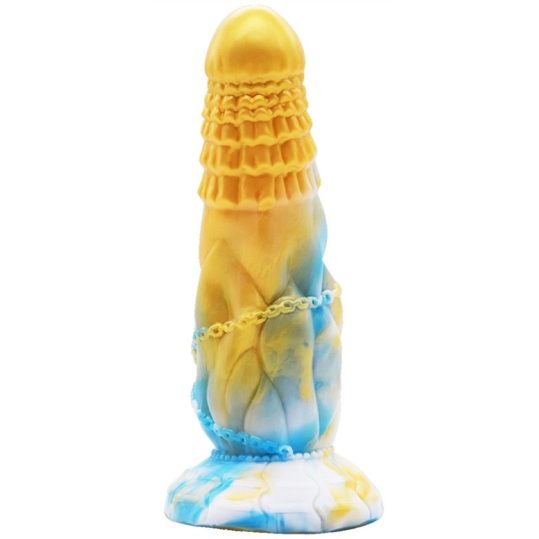 Fheniks arany-kék prémium dildó – 18 x 6 cm